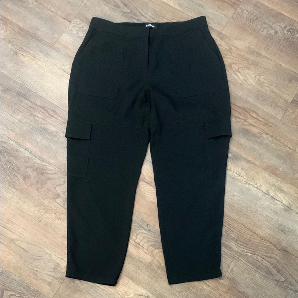 Express Black Cargo Pants with Relaxed Fit